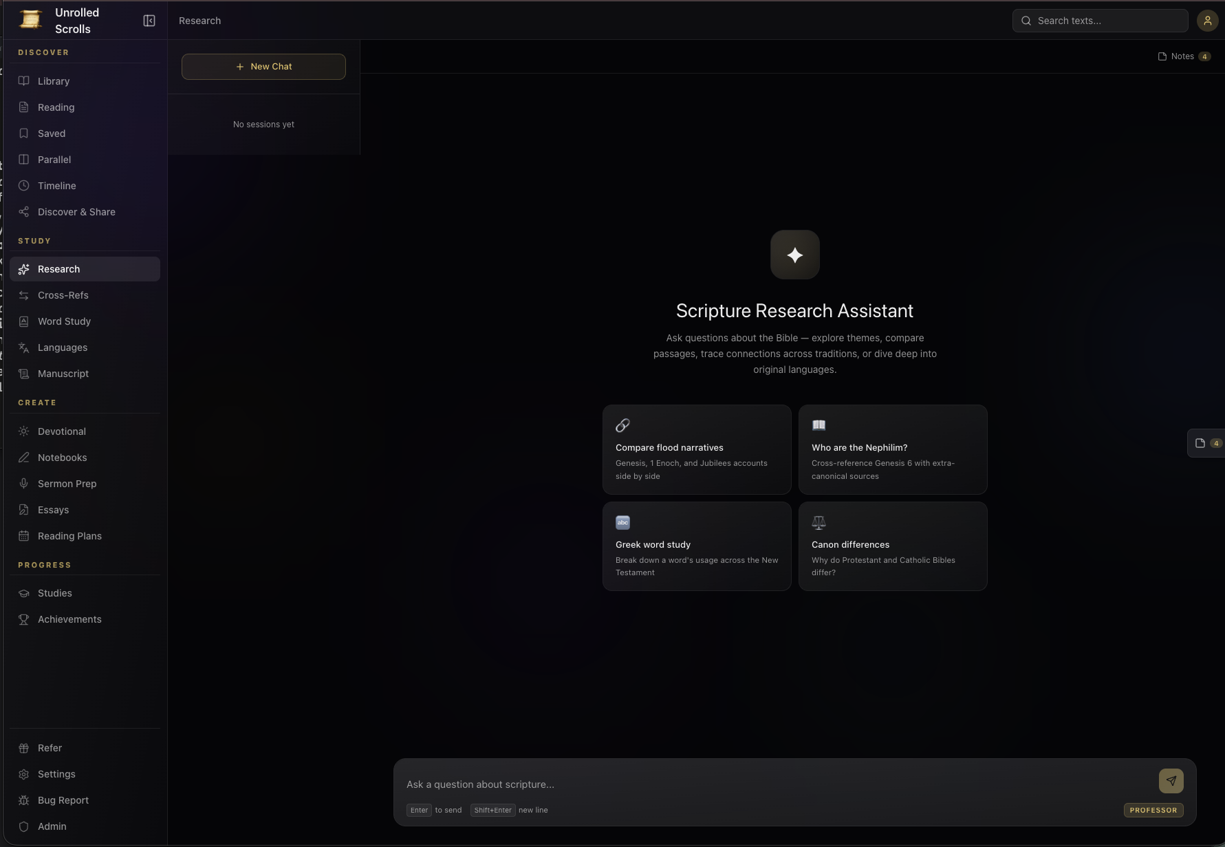 Scripture Research Assistant — Unrolled Scrolls